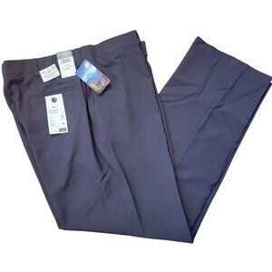 Haggar Repreve Stria Smart Fiber Dress Pants 42x32 Grey Classic Fit Maximum Comf